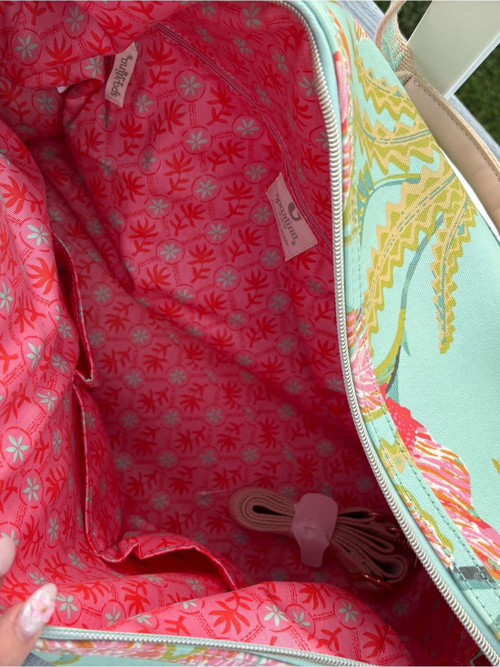 Spartina 449 Mint Floral Travel Set with Pink Accents - Picture 5 of 5